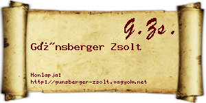 Günsberger Zsolt névjegykártya